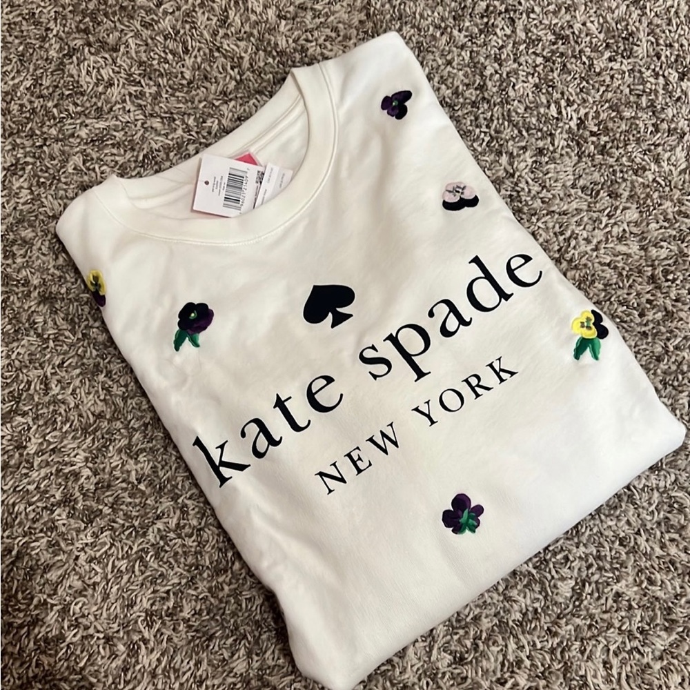 Kate Spade Pansy Toss Logo Sweatshirt
